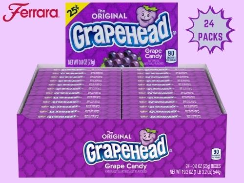 The Original Grapehead Grape Candy 24 Packs 